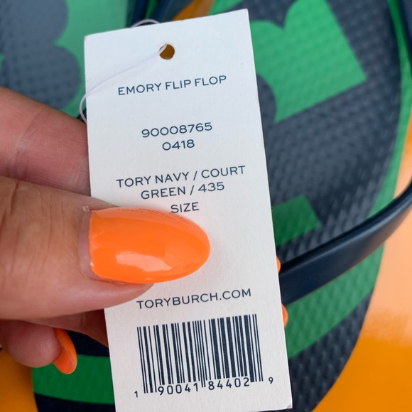 NWT Tory Burch Emory Flip Flop Flat Logo Sandals - Picture 12 of 12
